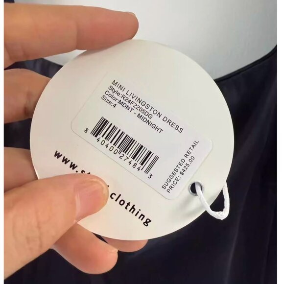 NWT STAUD Livingston Mini Dress Sz4 Navy Blue Cocktail Party Event - Picture 5 of 8